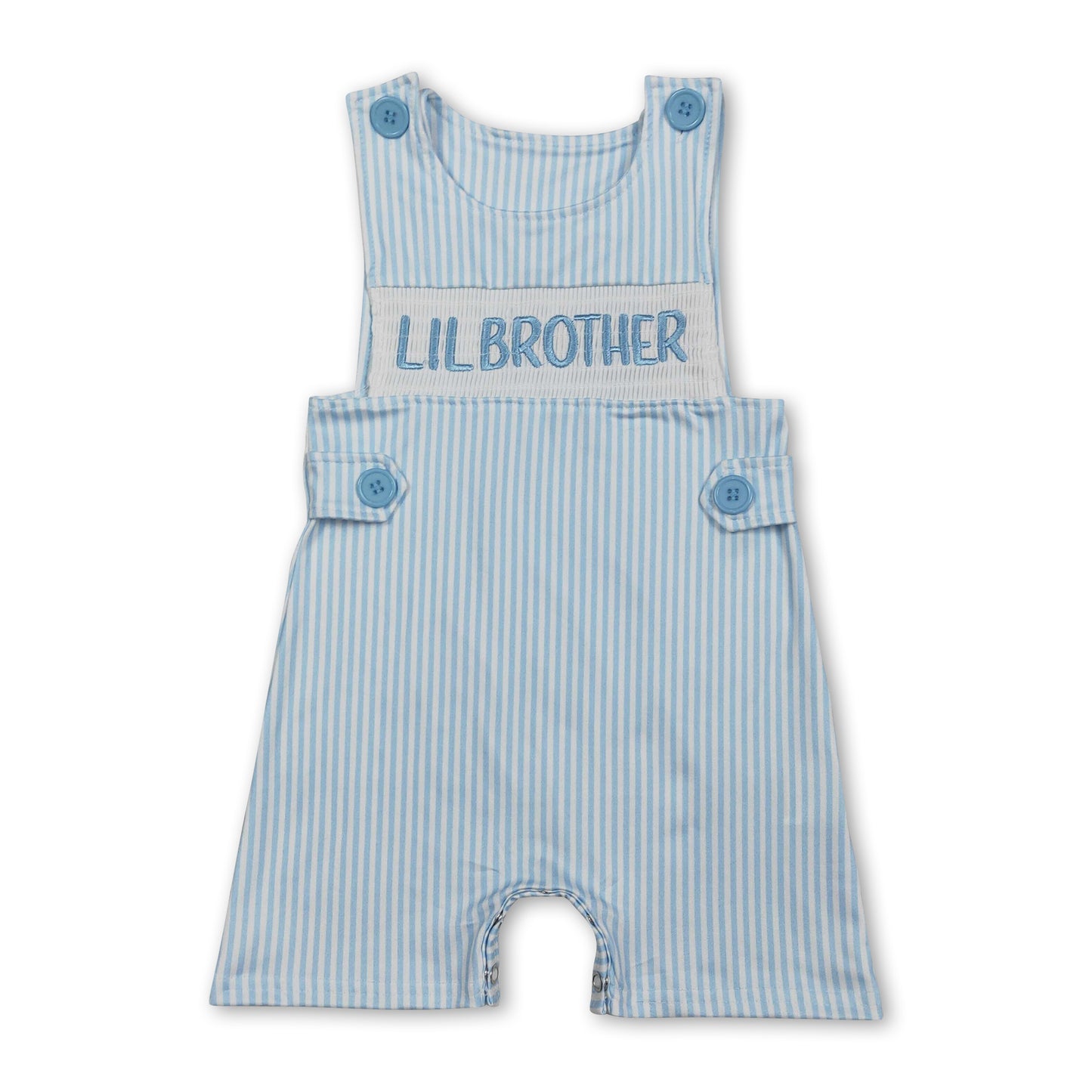Sleeveless stripe lil brother baby boy romper