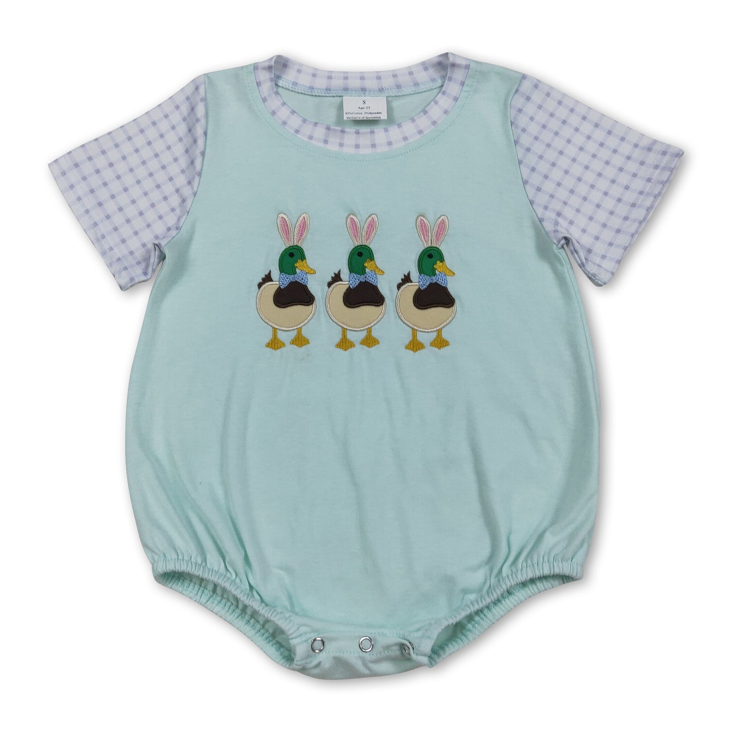 Short sleeves duck bunny Easter baby boy Easter romper