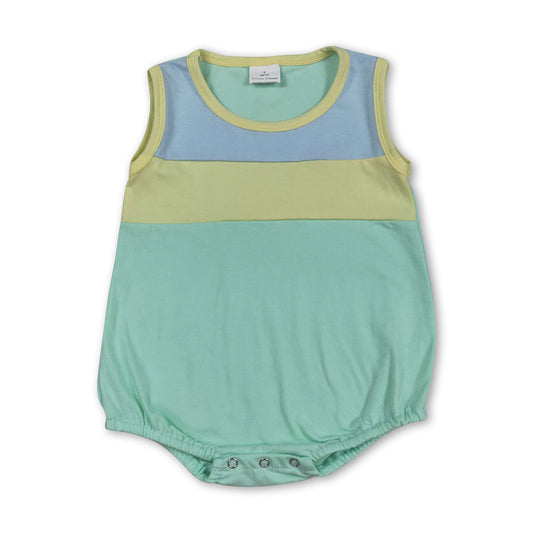 Sleeveless cotton patchwork baby boy summer romper