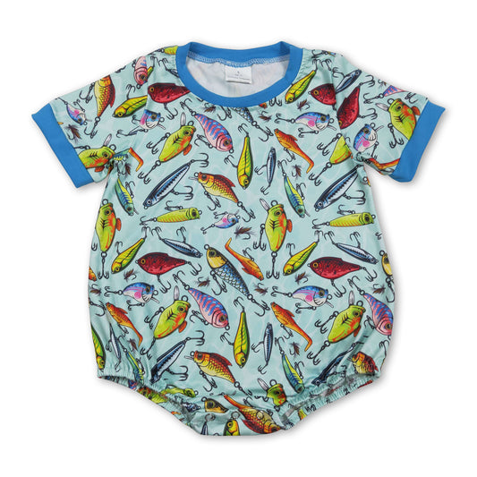 Short sleeves fish lure baby boy summer romper