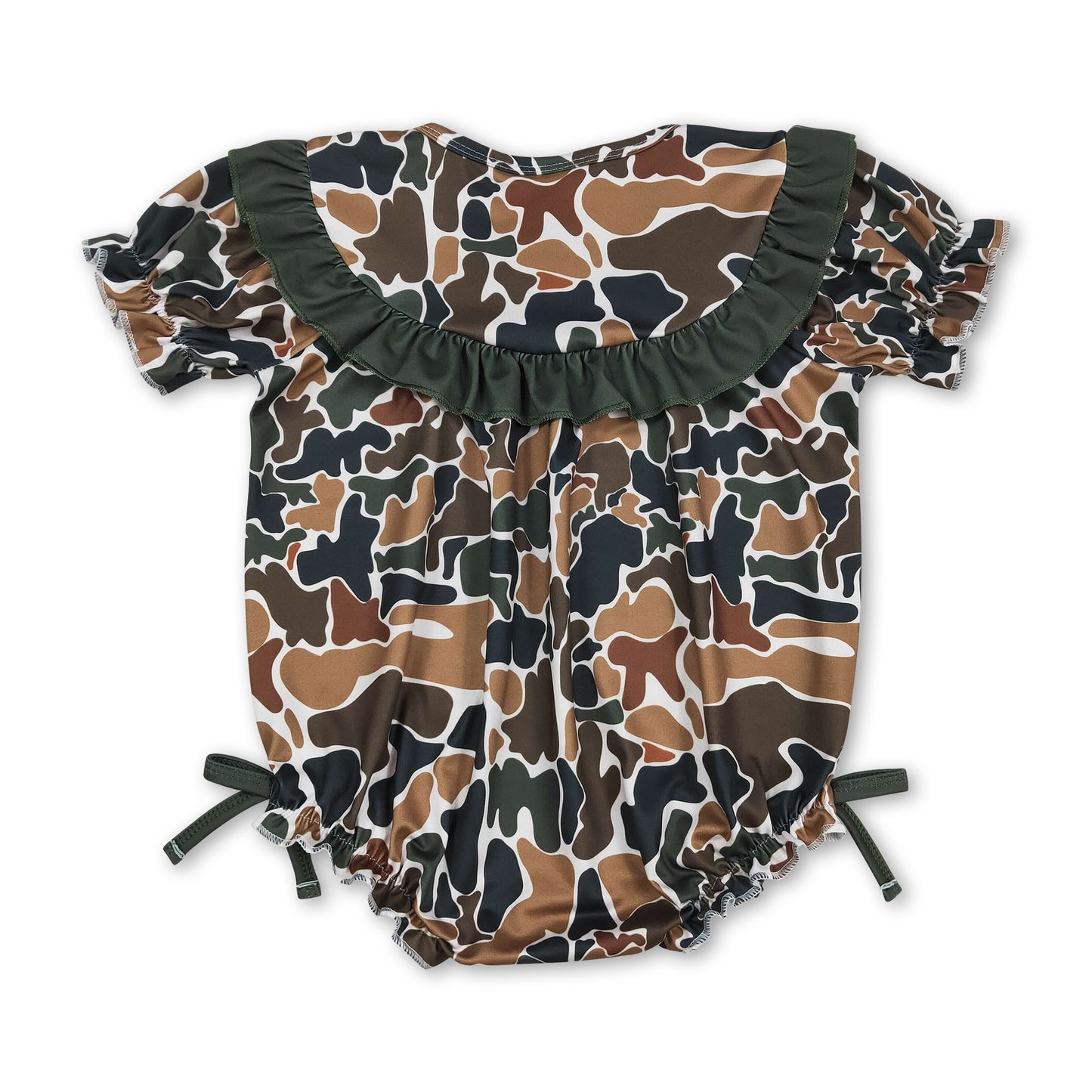 Short sleeves Daddy's girl embroidery camo baby romper