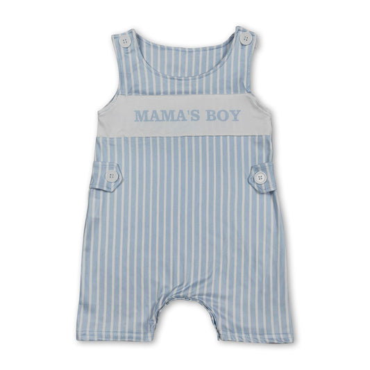 Sleeveless stripe mama's boy baby summer romper
