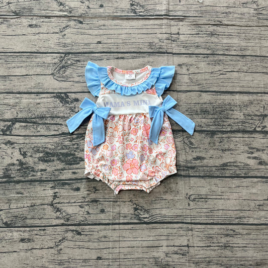Flutter sleeves mama's mini floral baby girls romper