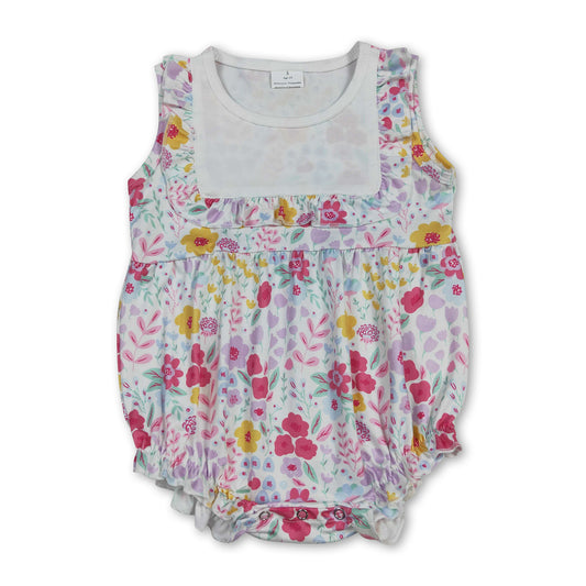 Ruffle floral baby girls spring summer romper