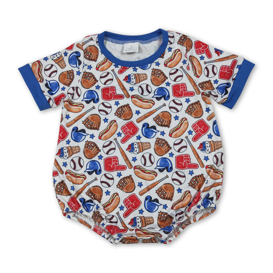 Short sleeves baseball baby boy summer romper