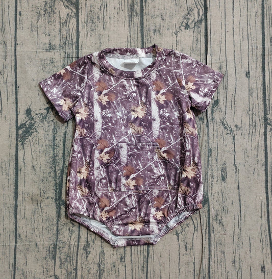 Short sleeves camo pocket baby boy summer romper
