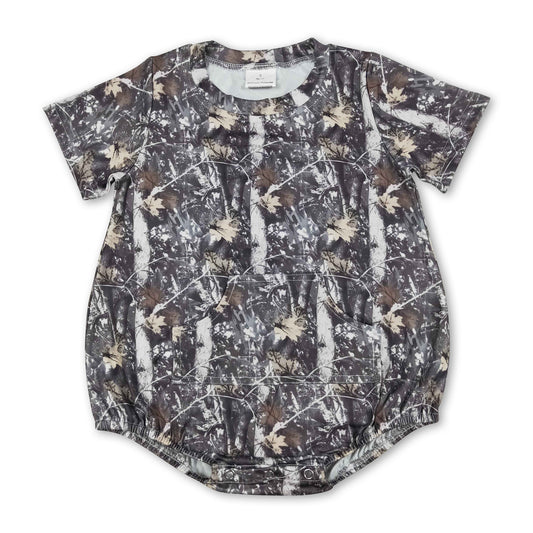 Short sleeves camo pocket baby boy summer romper