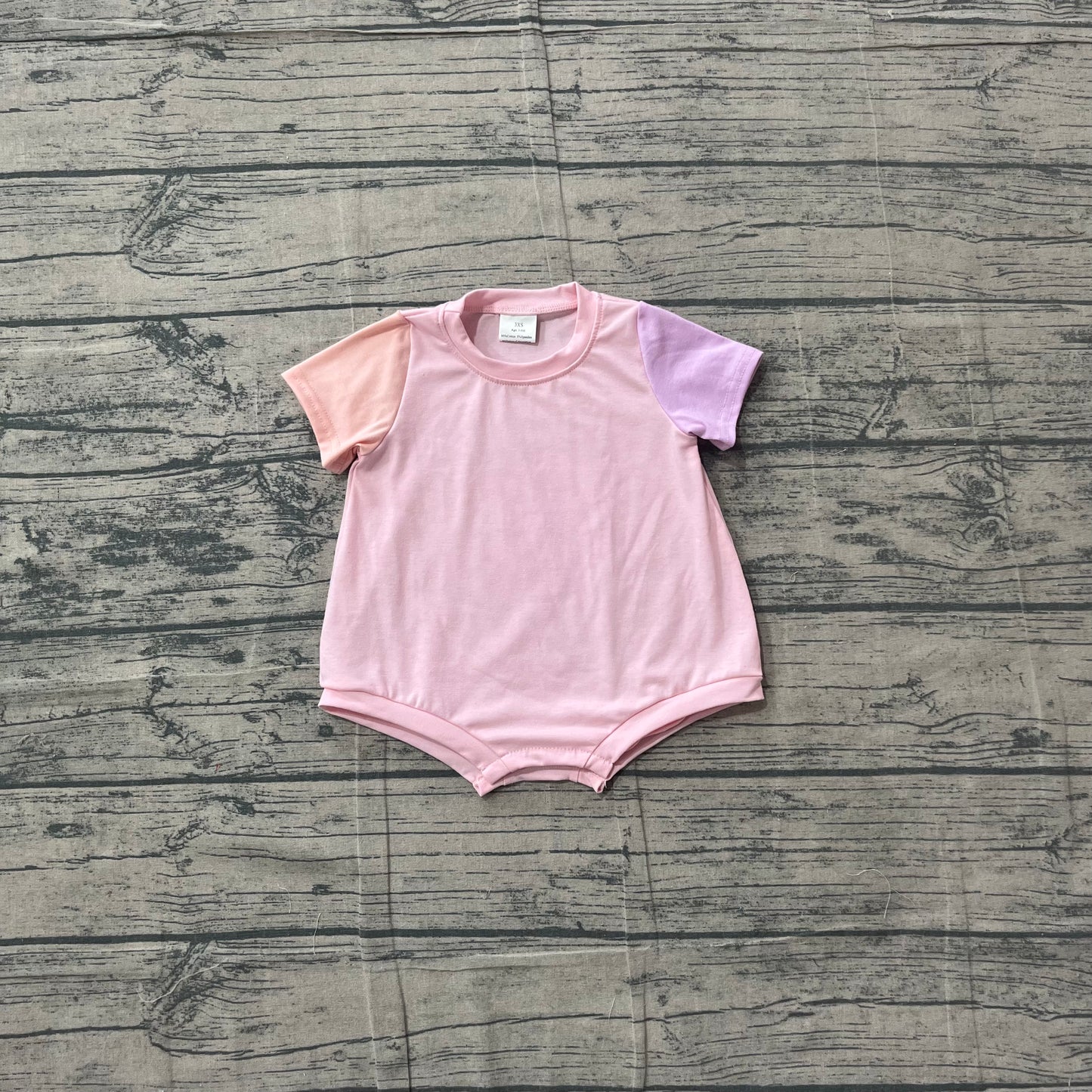 Short sleeves cotton pink baby girls summer romper
