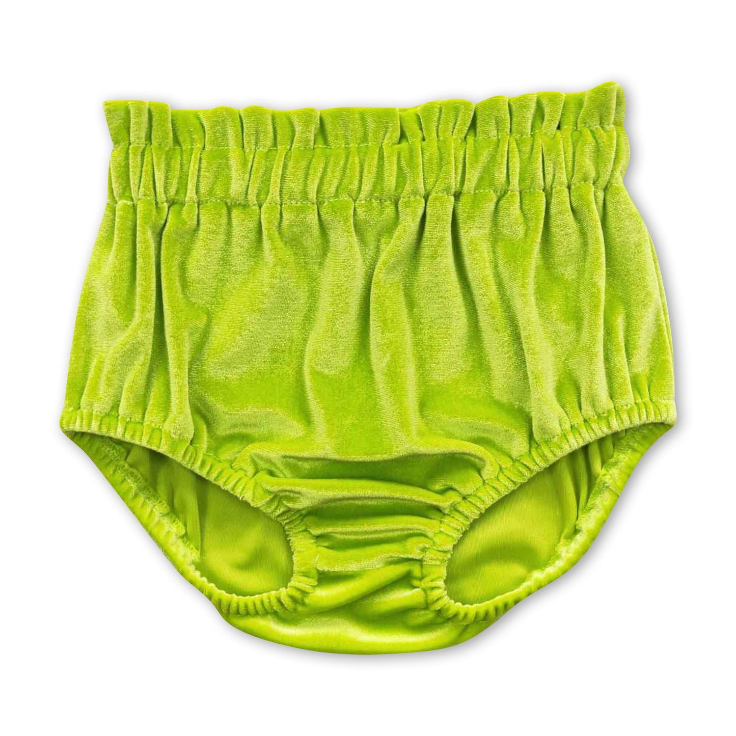 Green face color baby girls velvet bummies