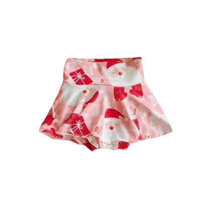 Pink santa baby girls Christmas skirt bummies