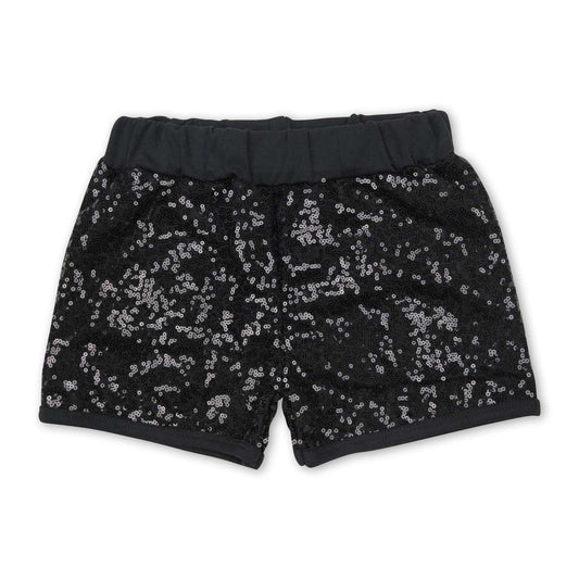 Black sequin lining baby girls shorts