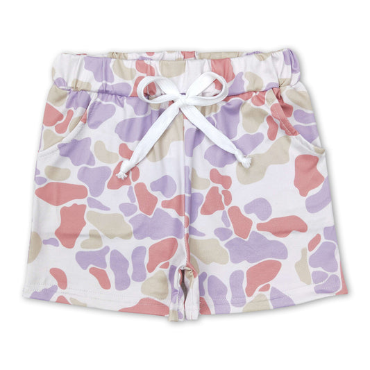 Khaki camo pocket kids boy summer shorts