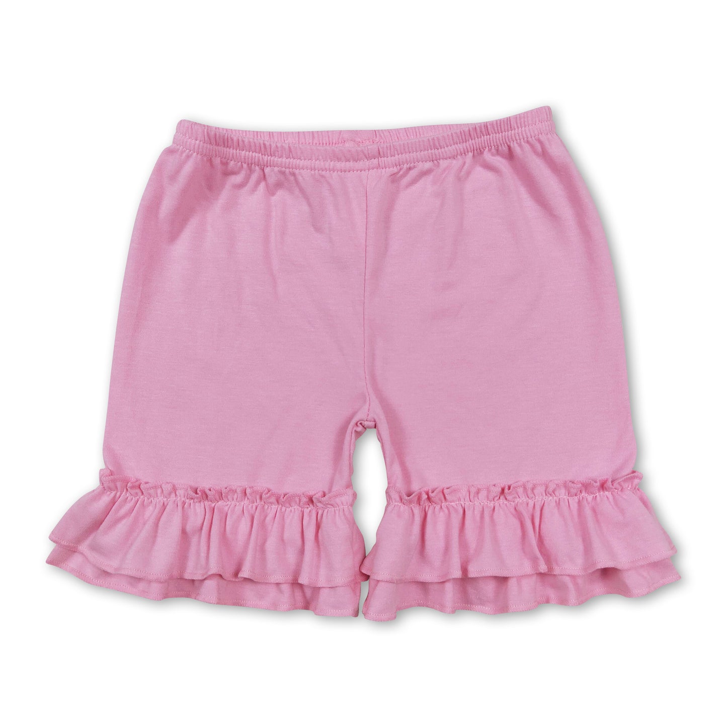 Pink ruffle cotton baby girls summer shorts