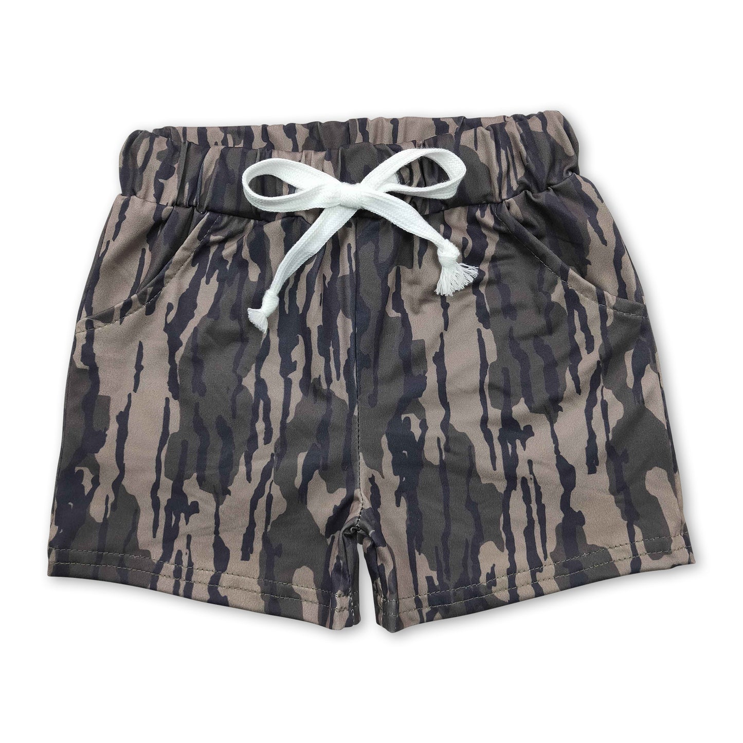 Olive camo pockets baby boy summer shorts