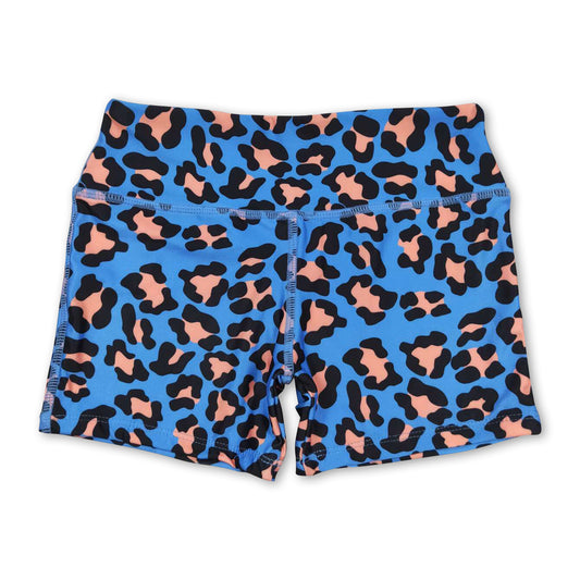 Blue leopard baby girls summer shorts