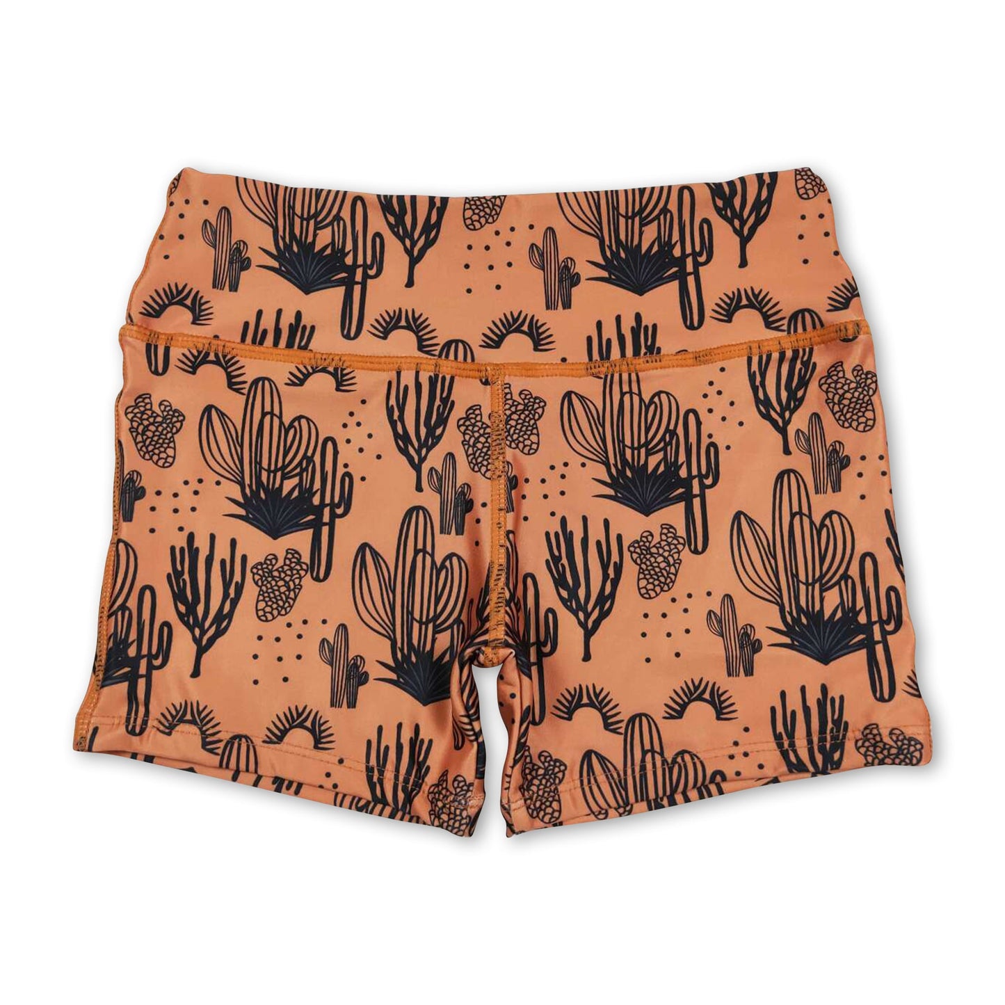 Brown cactus baby girls summer shorts