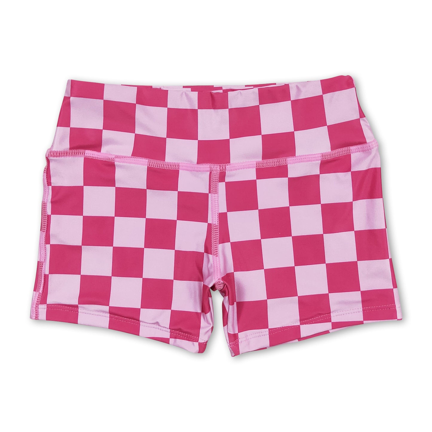 Pink plaid baby girls summer shorts