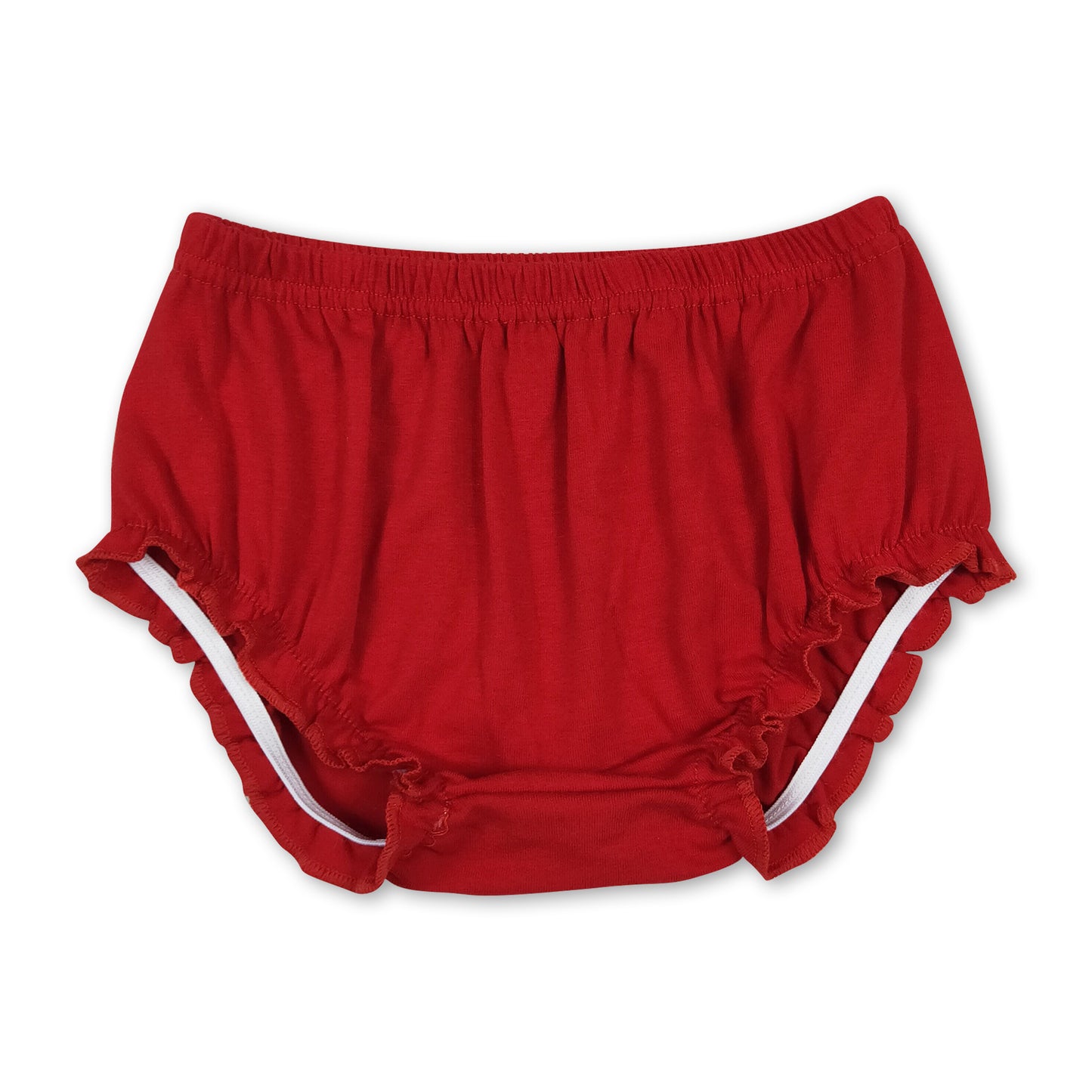 Red cotton baby girls summer bummies