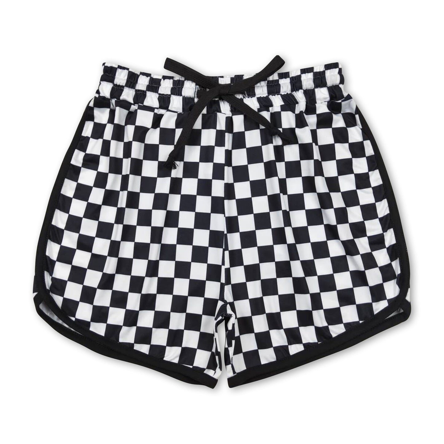 Black plaid baby adult women summer shorts