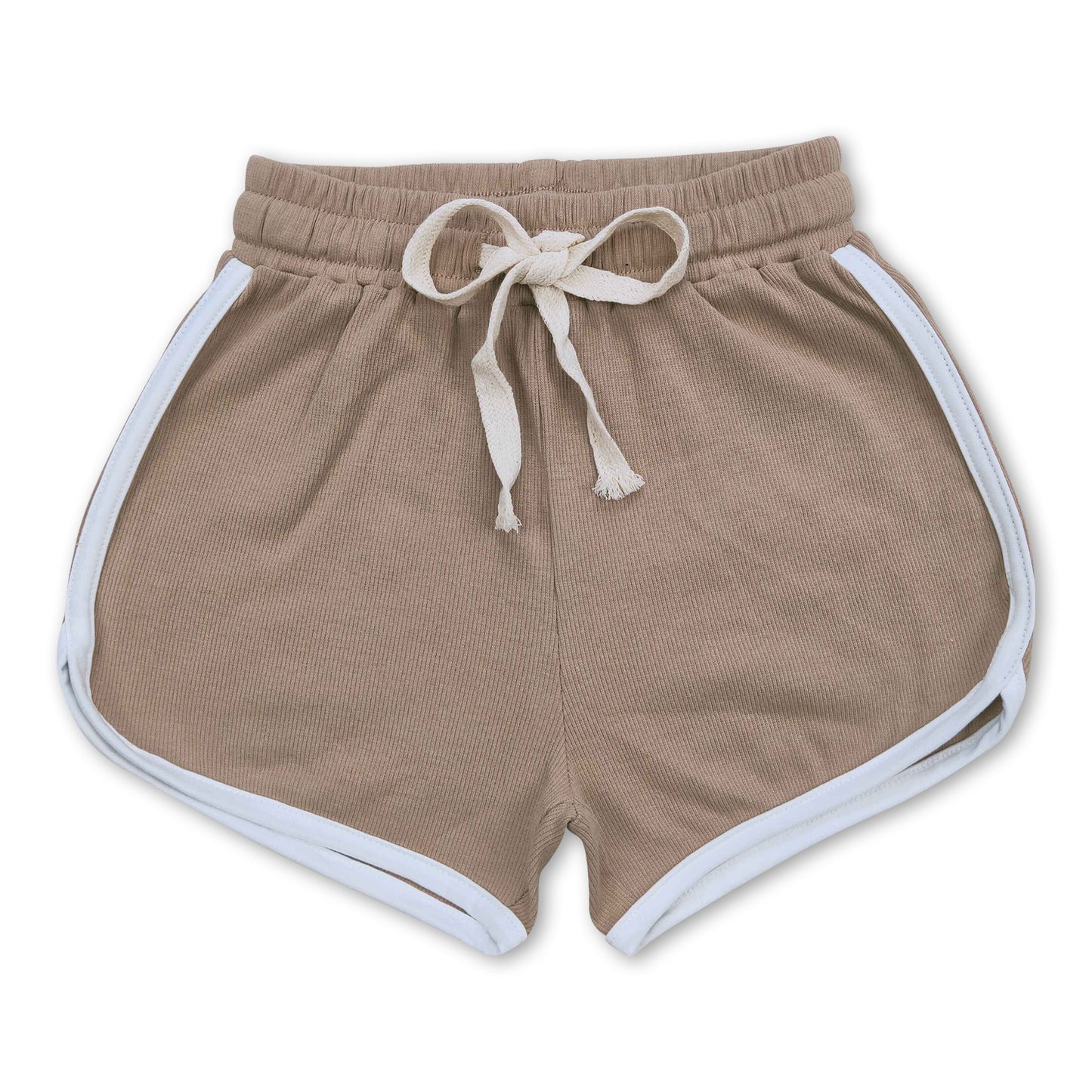 Khaki cotton kids girls summer shorts