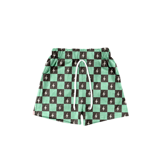 Mint Plaid baby boy summer shorts