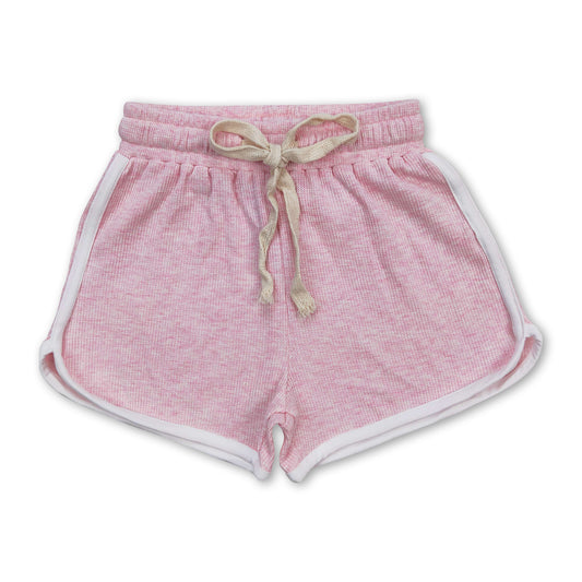 Light pink cotton kids girls summer shorts