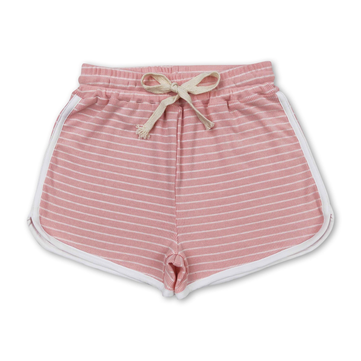 Dark pink stripe cotton toddler girls summer shorts