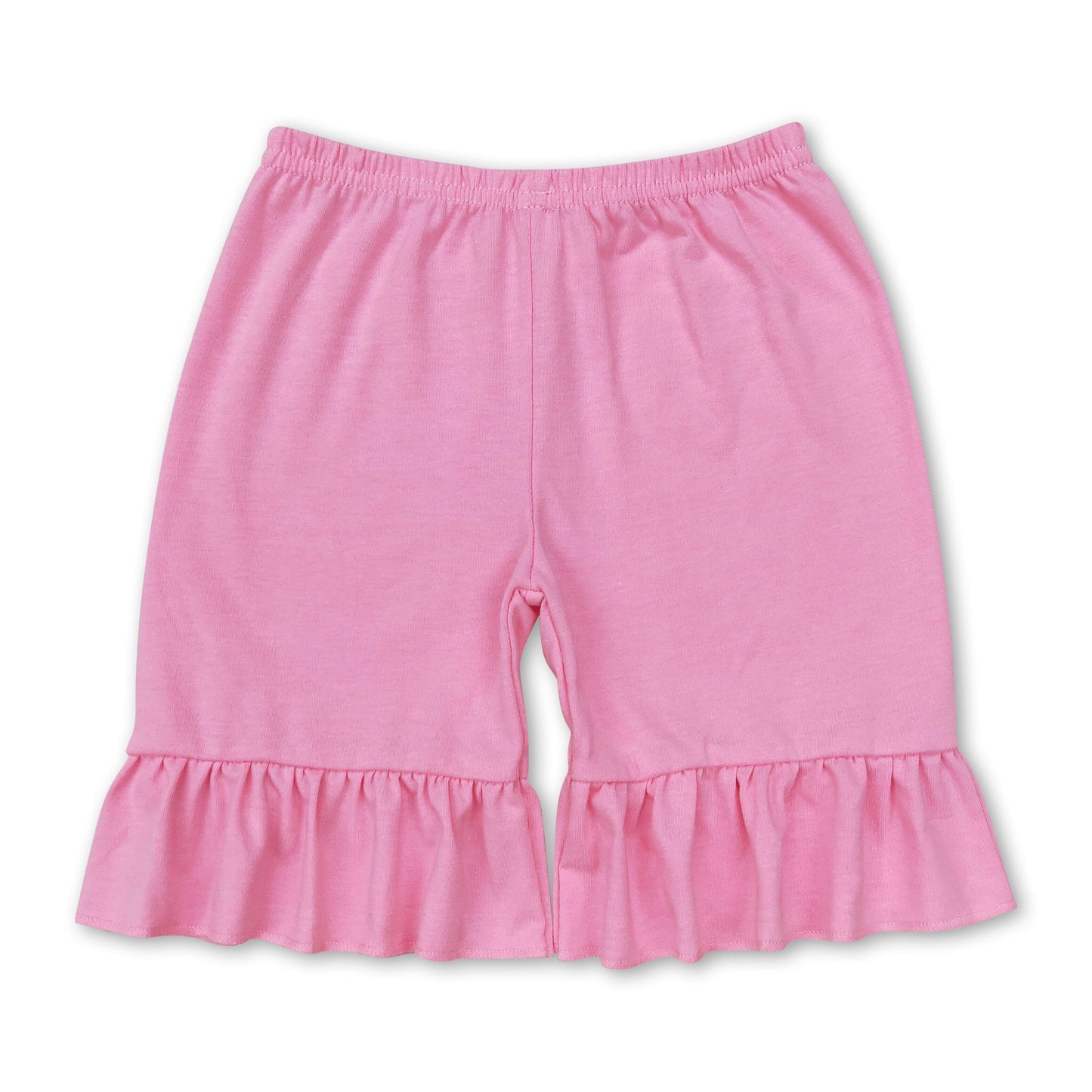 Pink ruffle cotton baby girls summer shorts