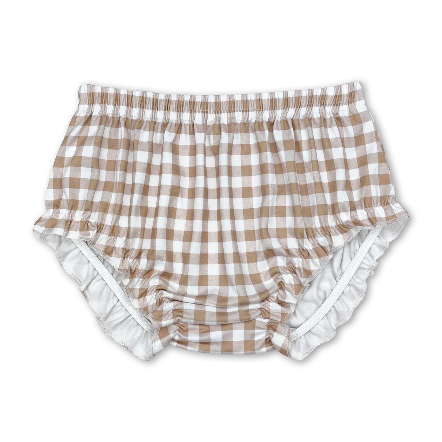 Khaki plaid baby kids bummies