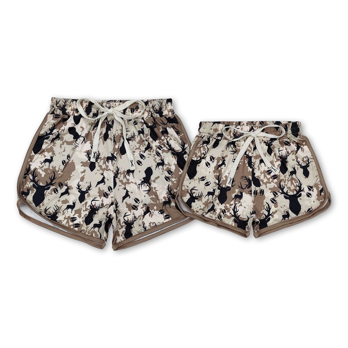 Olive deer camo adult summer shorts