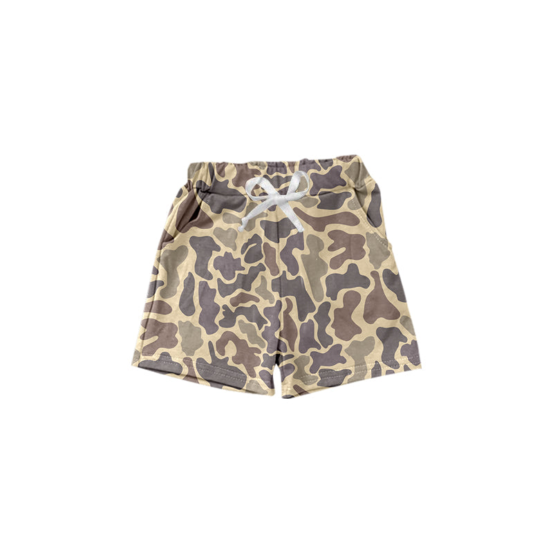 Khaki camo pockets baby kids hunting shorts