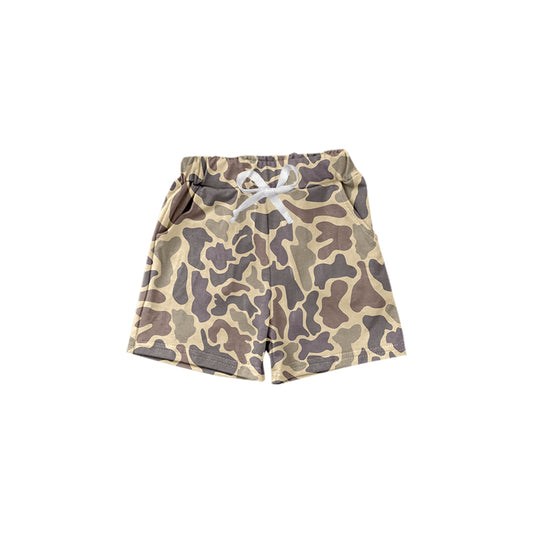 Khaki camo pockets baby kids hunting shorts