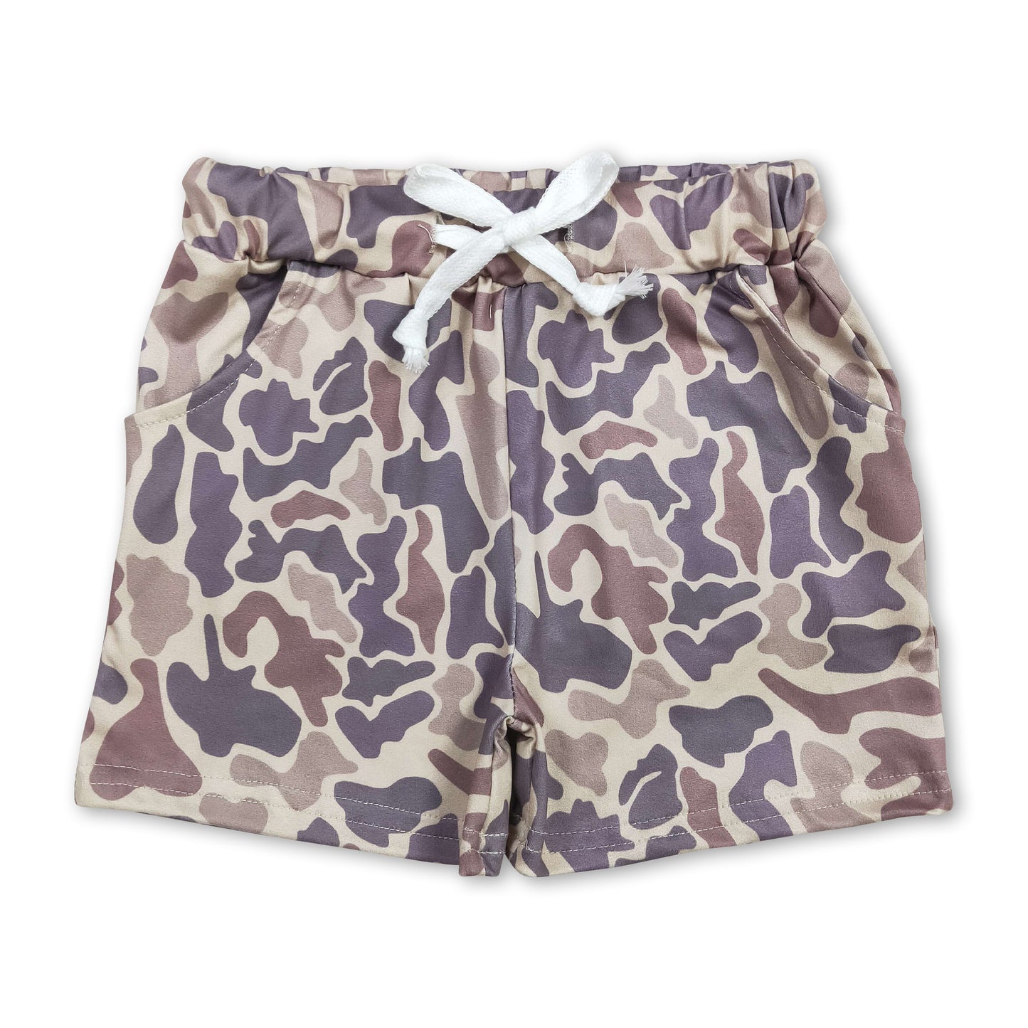 Khaki camo pockets baby kids hunting shorts