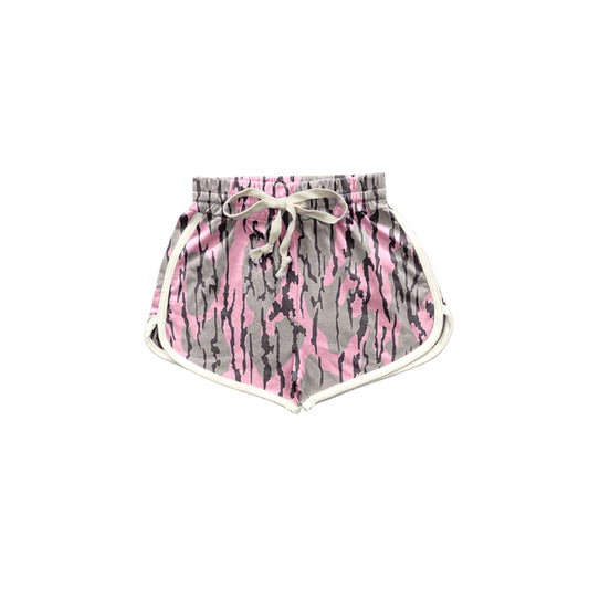 Pink bottomland camo baby girls summer shorts