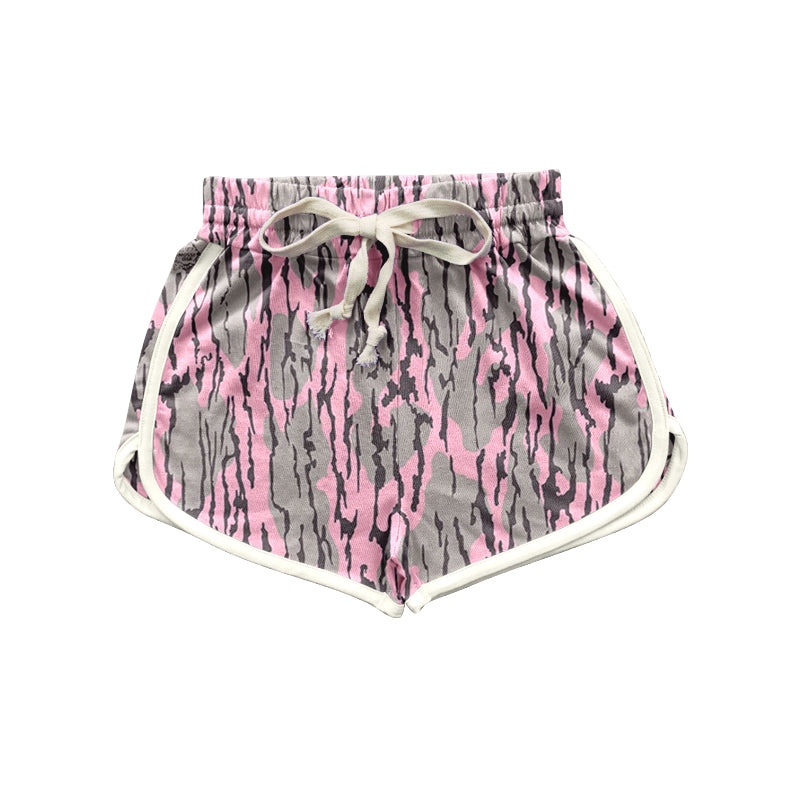 Pink bottomland camo adult women summer shorts