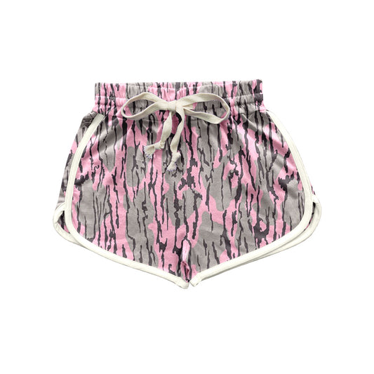 Pink bottomland camo adult women summer shorts