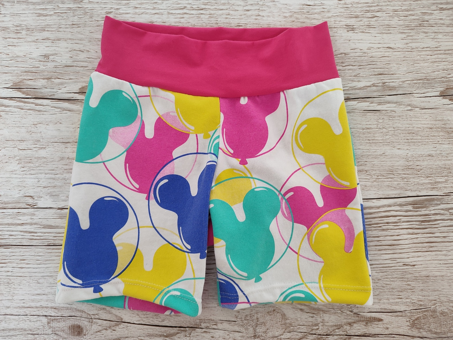 Hot pink high waist colorful mouse baby girls shorts