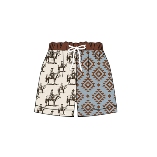 Rodeo aztec patchwork western baby boy summer shorts