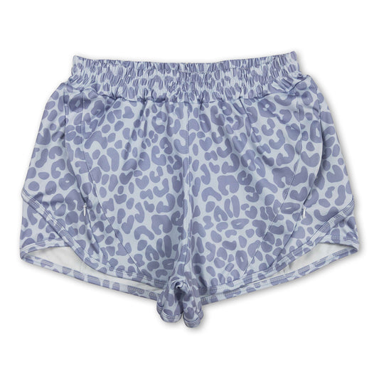 Grey leopard adult women summer shorts