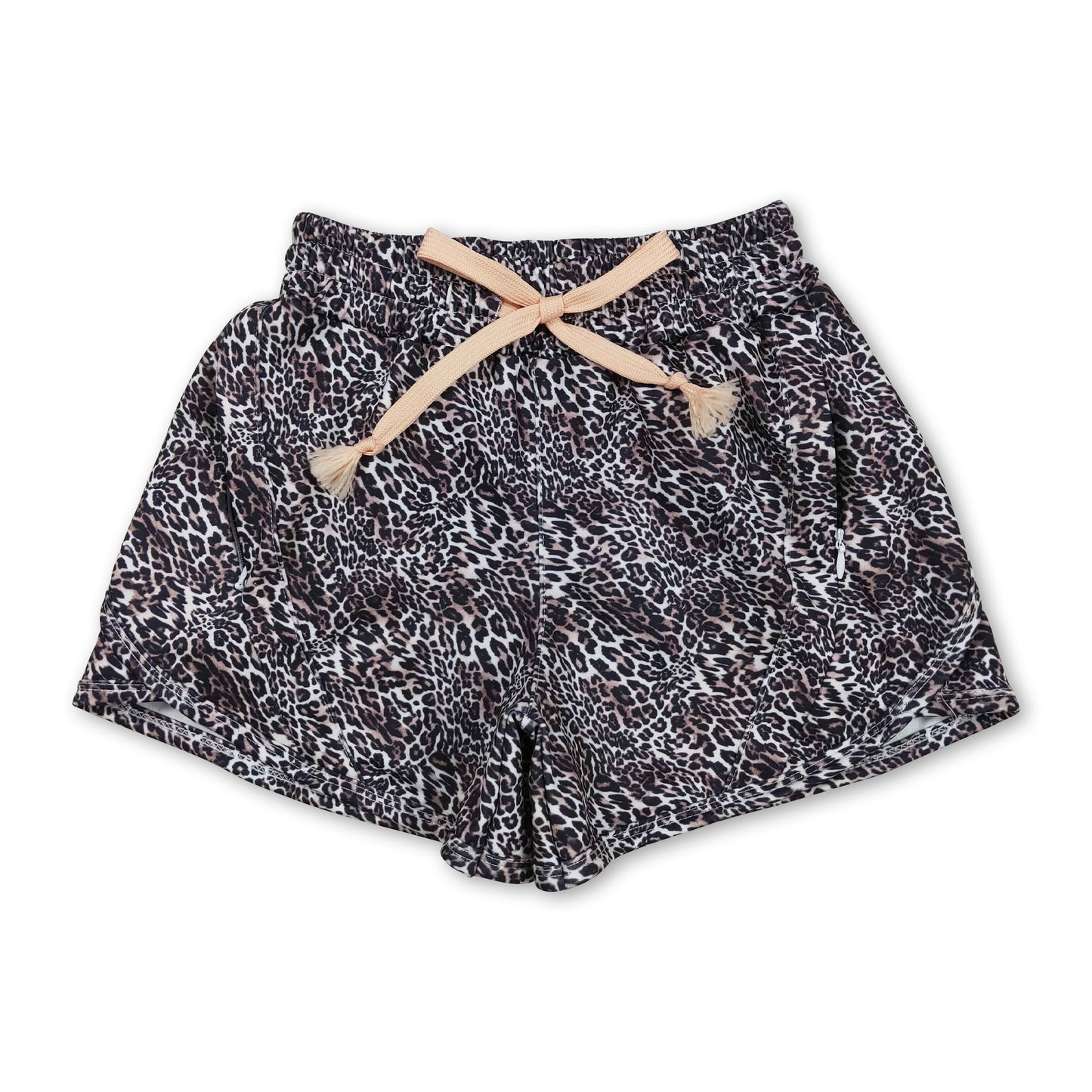 Leopard elastic waist kids girls summer shorts