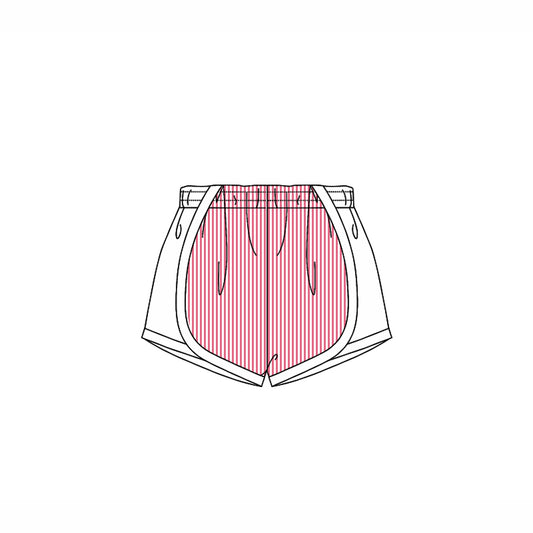 Pink strip white kids girls summer shorts