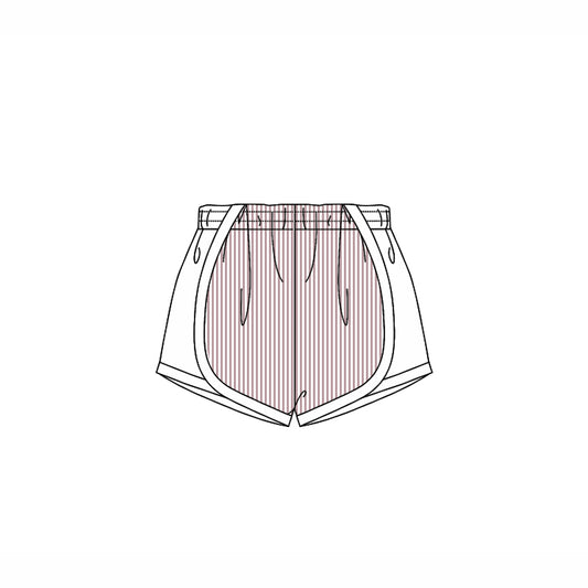 Khaki stripe white kids girls summer shorts