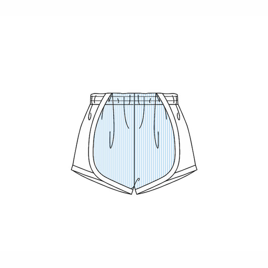 Aqua stripe white kids girls summer shorts