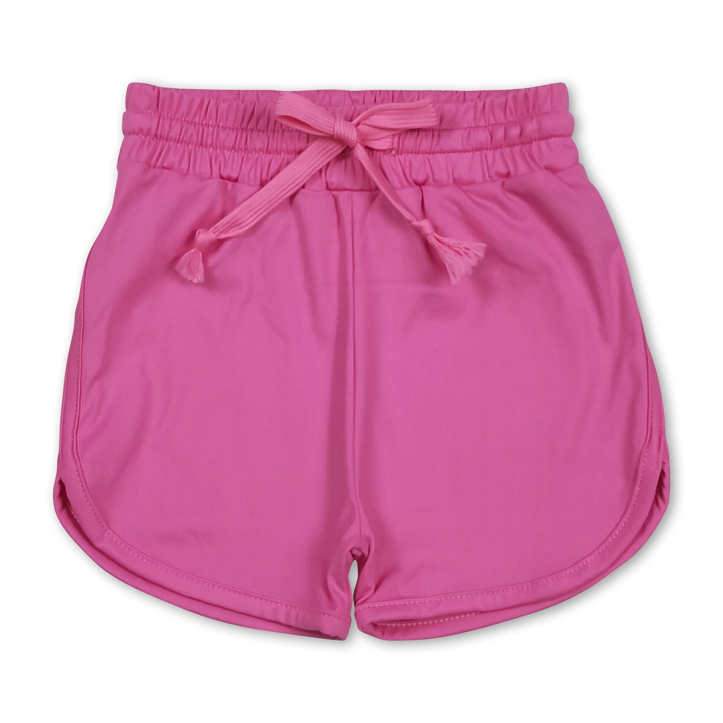 Hot pink elastic waist kids girls active wear yoga shorts