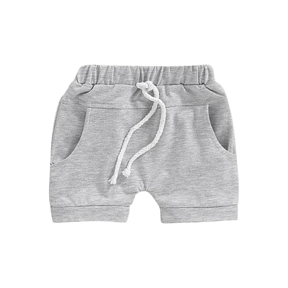 Grey cotton pockets kids boys summer shorts