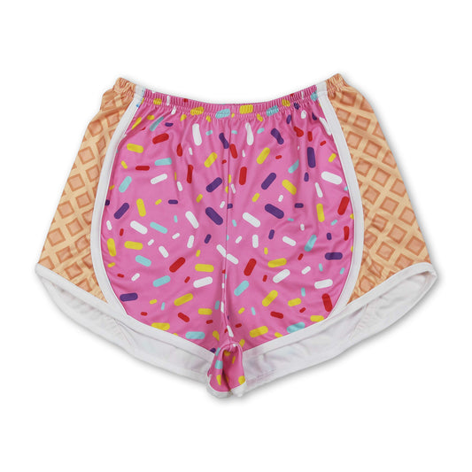 Pink sprinkle ice cream adult women team shorts