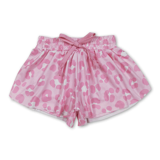 Pink white leopard baby girls summer shorts