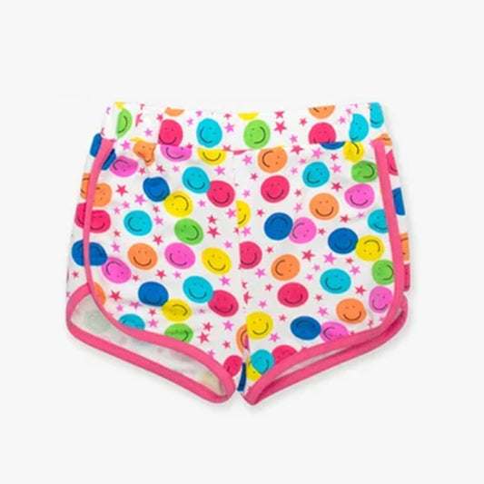 Colorful smile stars kids girls summer shorts