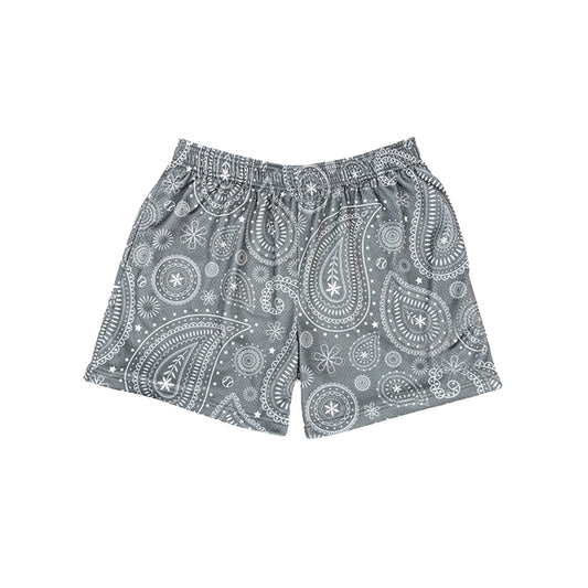 Grey paisley print baby kids summer shorts