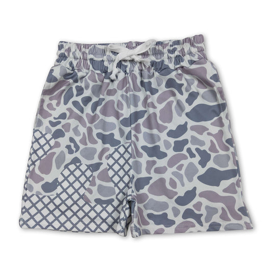 Grey camo ice cream sprinkle baby boy shorts